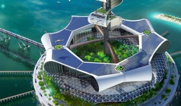 Футуристический отель на воде Grand Cancun будет способствовать восстановлению экологии океана