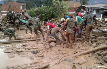 В Колумбии поток грязи уничтожил несколько микрорайонов города