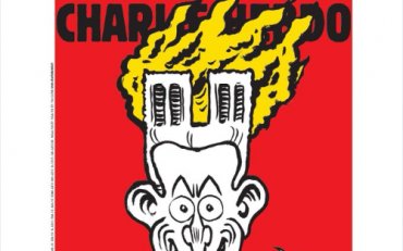 Charlie Hebdo опубликовал карикатуру с горящим собором Парижской Богоматери