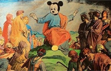 В России мужчину оштрафовали за листовки с изображением Иисуса Христа в образе Микки Мауса
