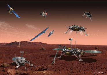 Разработают роботов-строителей для работы на Марсе