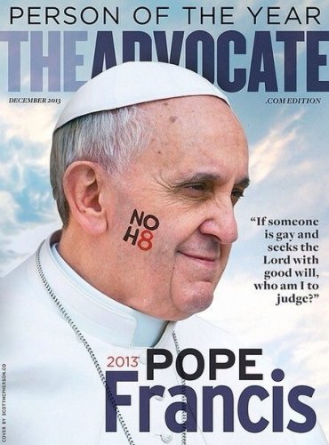 В США журнал для геев назвал Папу Франциска «Человеком года»