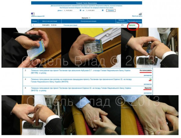 Депутатская карточка "регионалки" Таисии Повалий использовалась для голосования другими депутатами.