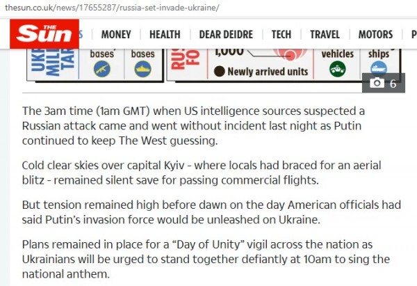 The Sun внесло корректировку в статью о российском вторжении