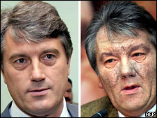 Лицо Ющенко до и после отравления