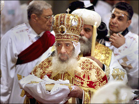 Папа Шенуда на коптском рождественском богослужении 7 января 2010 года