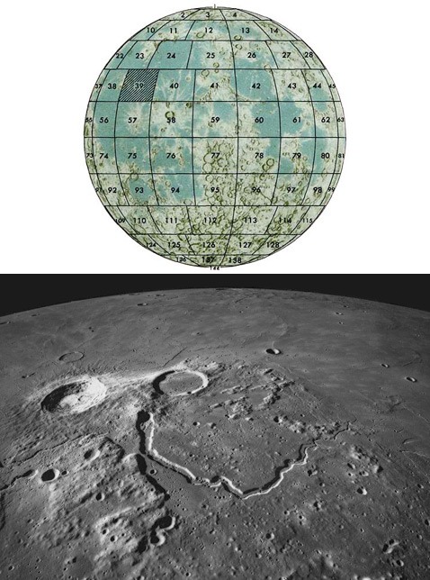 Плато и кратер Аристарх (фото сделано с корабля Apollo 15) – одно из мест, намеченных Moonpublicity в качестве возможной рекламной площадки (иллюстрация Moonpublicity, фото с сайта the-moon.wikispaces.com).