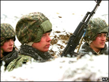 Российские солдаты в Чечне