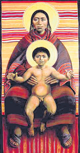 Индейские православные иконы: Мадонна с младенцем
