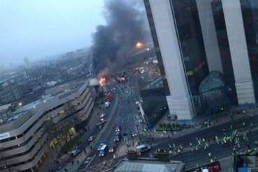 В центре Лондона упал вертолет. Есть жертвы