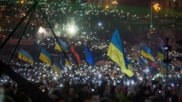 На Майдане отметили Новый год без провокаций