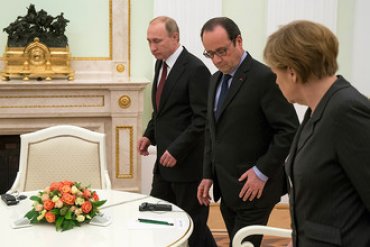 Переговоры Меркель и Олланда с Путиным завершились