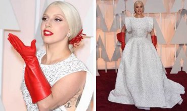 Леди Гага на церемонию «Оскар» пришла  в перчатках для мытья посуды