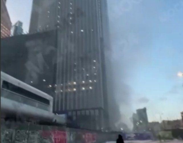 В Москве пылает башня делового центра "Москва-сити". Видео