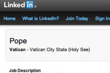 В деловой социальной сети разместили вакансию Папы Римского