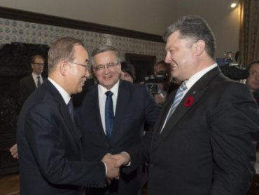 Пан Ги Мун и Порошенко обсудили миротворческую миссию ООН на Донбассе