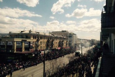 На России на параде Победы загорелся «Бук»
