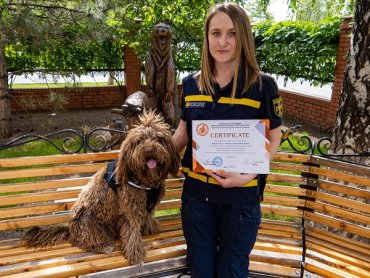 Украинская собака-психолог получила сертификат терапевта