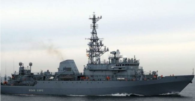 В результате атаки дронов российский корабль «Иван Хурс» серьезно поврежден