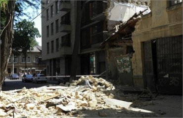 В центре Одессы обрушился двухэтажный дом