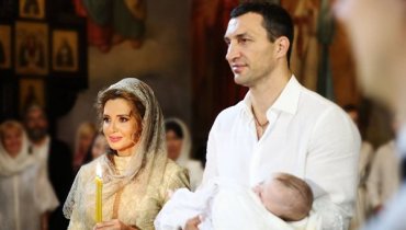 Оксана Марченко и Владимир Кличко покрестили дочь Шуфрича