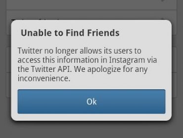Пользователям Instagram запретили искать друзей в Twitter