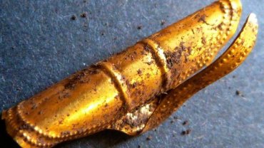 Английские школьники откопали золотое украшение, которому более 4 тыс. лет