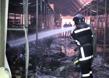 Сегодня произошел крупный пожар на одесском рынке