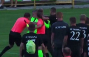 В матче Кубка Украины главный тренер выбежал на поле и напал на арбитра