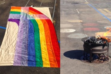 В США католического священника наказали за сожжение флага ЛГБТ