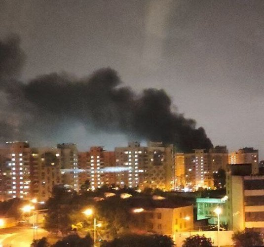 В Москві вночі спалахнула будівля Федеральної митної служби