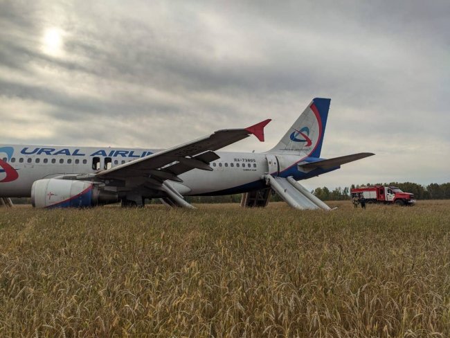 У Росії пасажирський Airbus аварійно приземлився на полі під Новосибірськом