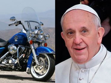 Папа Франциск отдал свой Harley Davidson на благотворительность