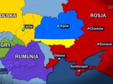 Польша обнародовала карту раздела Украины между Россией, Польшей и Румынией