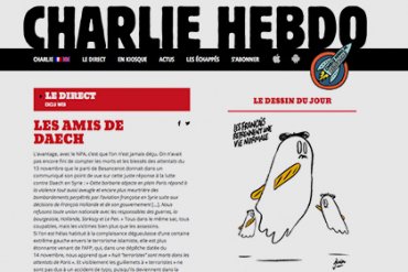 Charlie Hebdo опубликует на обложкее карикатуру на теракты в Париже