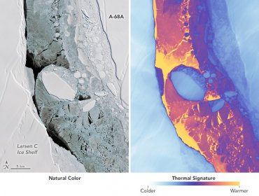 NASA показало фото гигантского айсберга, который откололся от Антарктиды