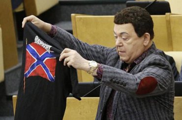 Кобзон в Госдуме РФ продавал футболки с надписью «Новороссия»