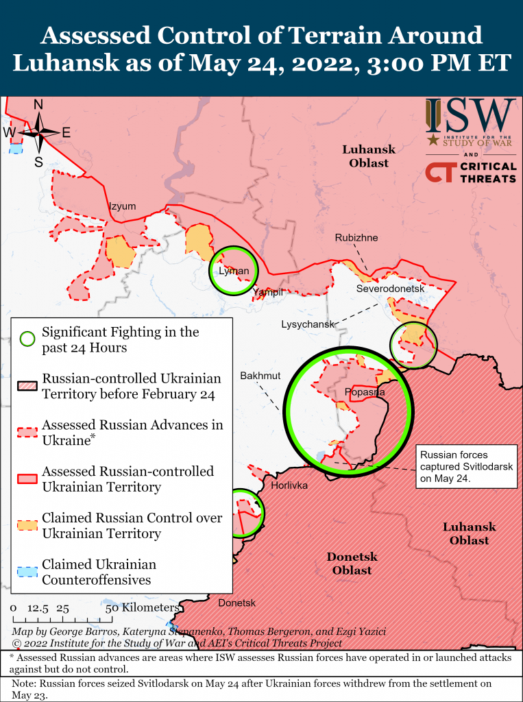 Карта боевых действий на Луганщине