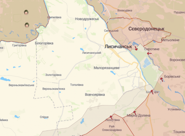 Военная ситуация в районе Лисичанска