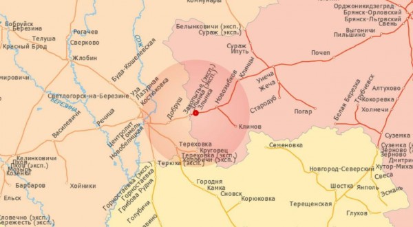 Інцидент стався між Новозибковим і Злинкою