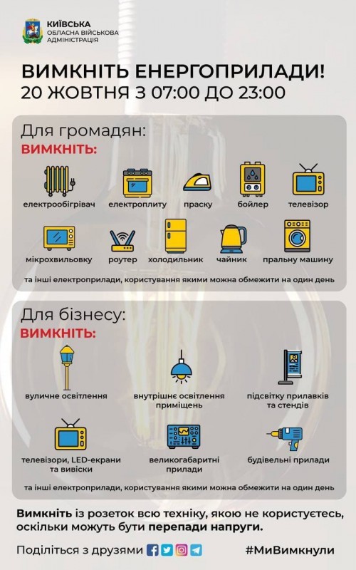 Українців попросили економити електрику