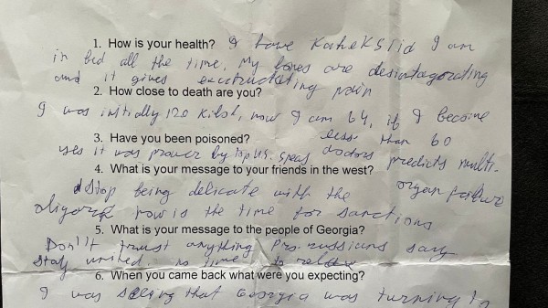 З лікарні Міхеіл Саакашвілі відповідає на запитання Sky News, надіслані в листі через його адвоката