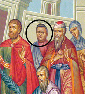 чиновника изобразили на фреске встречающим Христа
