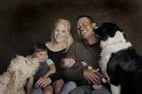 Тайгер Вудс с женой и двумя детьми