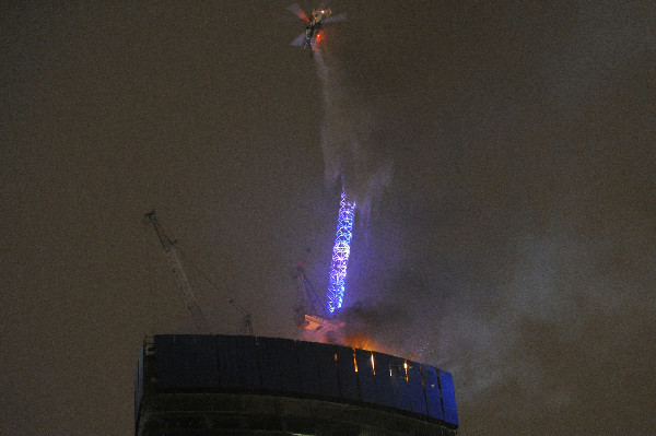 Пожар на небоскребе в Москва-сити
