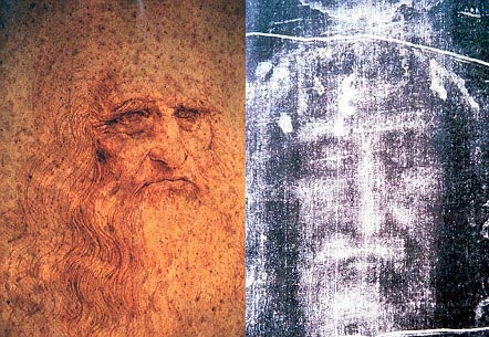 Портрет Леонардо да Винчи и якобы посмертное изображение лица Христа