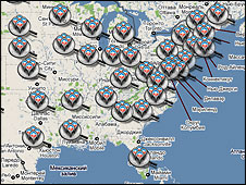 Карта США с мероприятиями, посвященными дню рождения президента