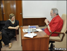 Фидель Кастро дает интервью Кармен Лире